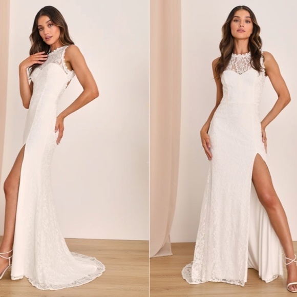 LULU's Sexy Romantic Flowy Floral Lace Elegant Bridal Shower Elopement Wedding - Picture 3 of 3